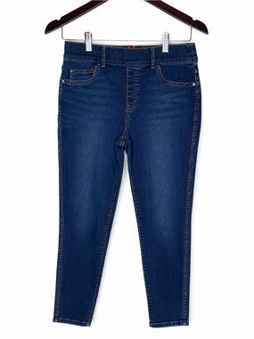 SPANX Women’s Dark Wash Skinny Jeans Tummy Control Stretch Denim Size L